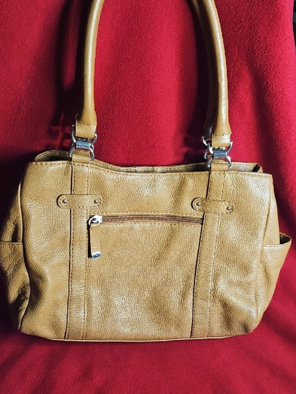 Calvin Klein Caramel Tan Leather Shoulder Bag